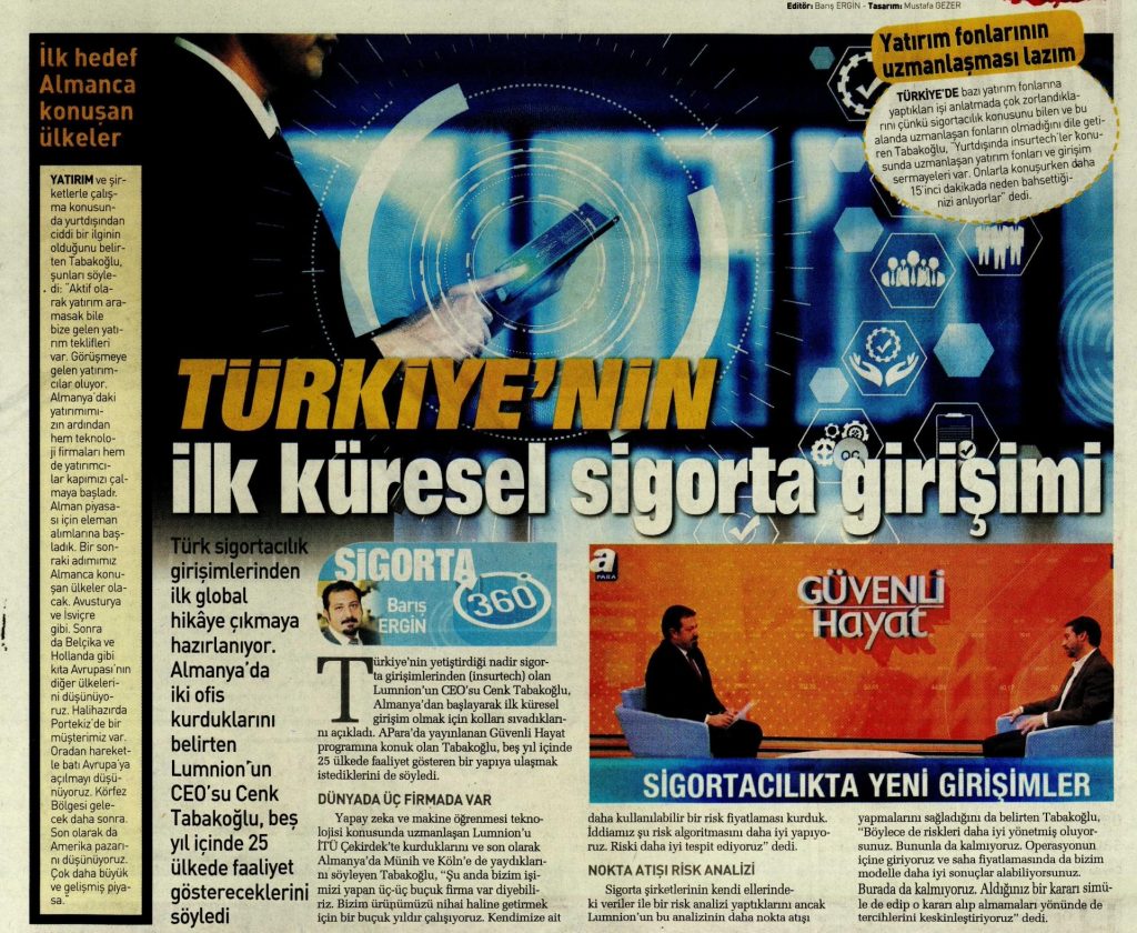 Türkiye'nin İlk Küresel Sigorta Girişimi 3 Türkiye'nin İlk Küresel Sigorta Girişimi 3