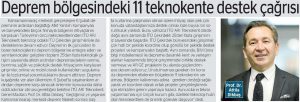 Deprem Bölgesindeki 11 Teknokent'e Destek Çağrısı 3